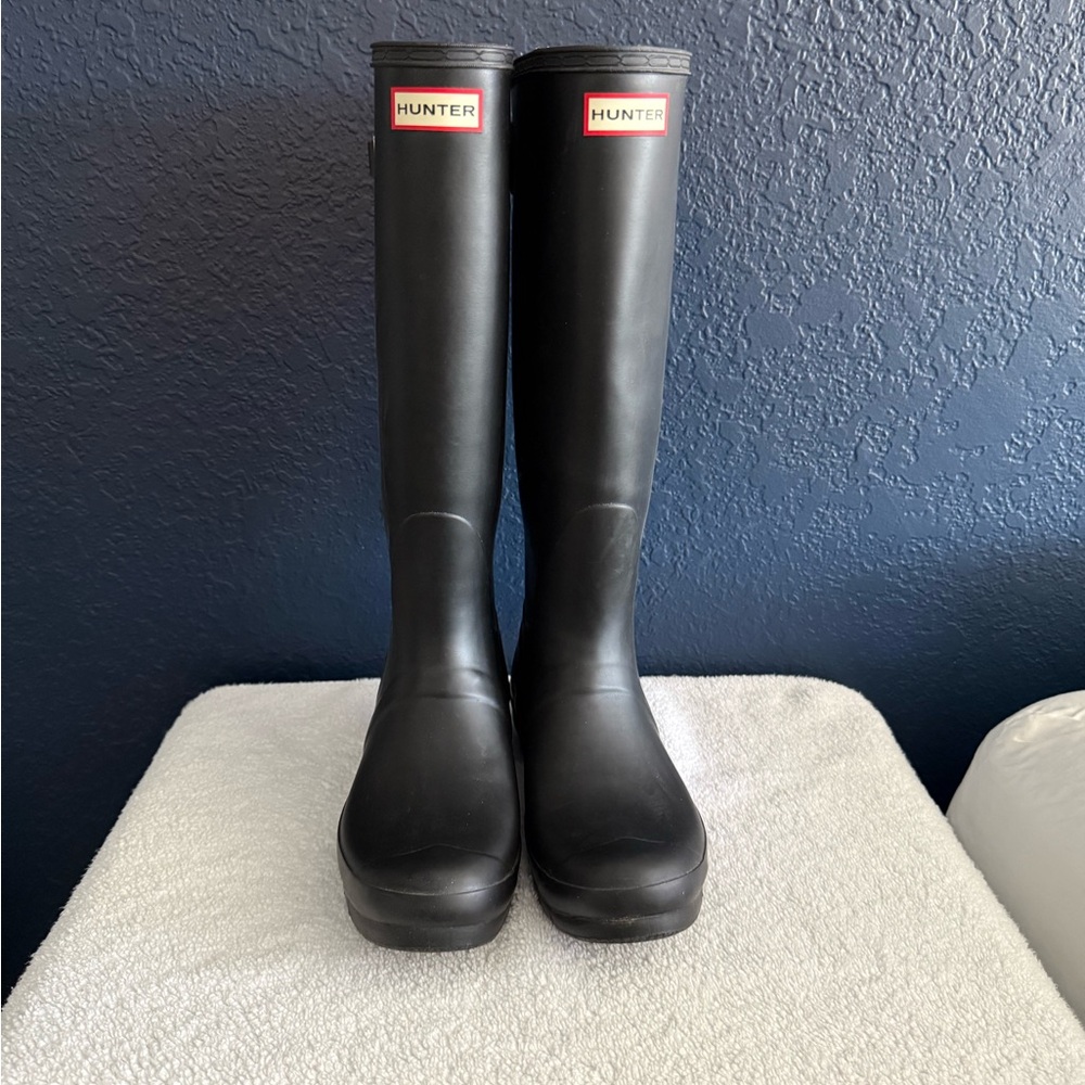 Hunter Black Tall Rain Boots